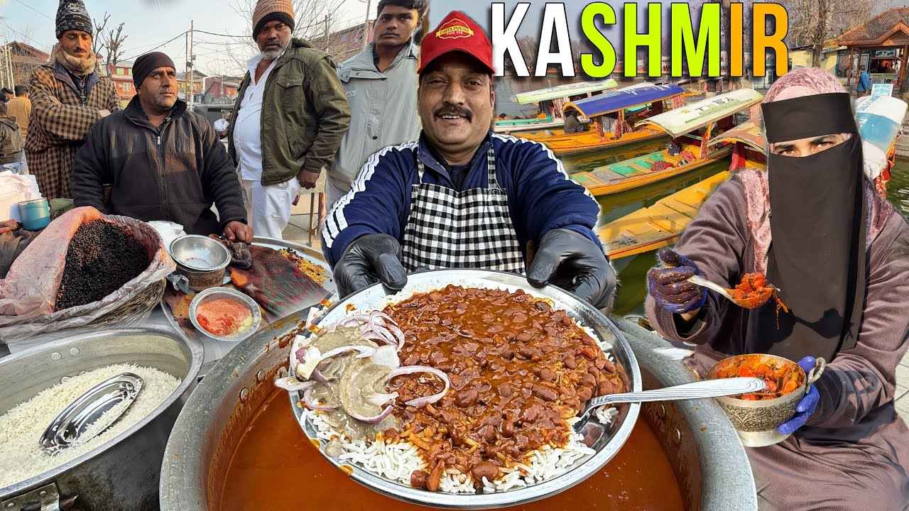 MAGICAL Kashmiri Street Food | Food at DAL LAKE | VIRAL Strawberry Chocolate, Kashmiri Kehwa, RAJMAH