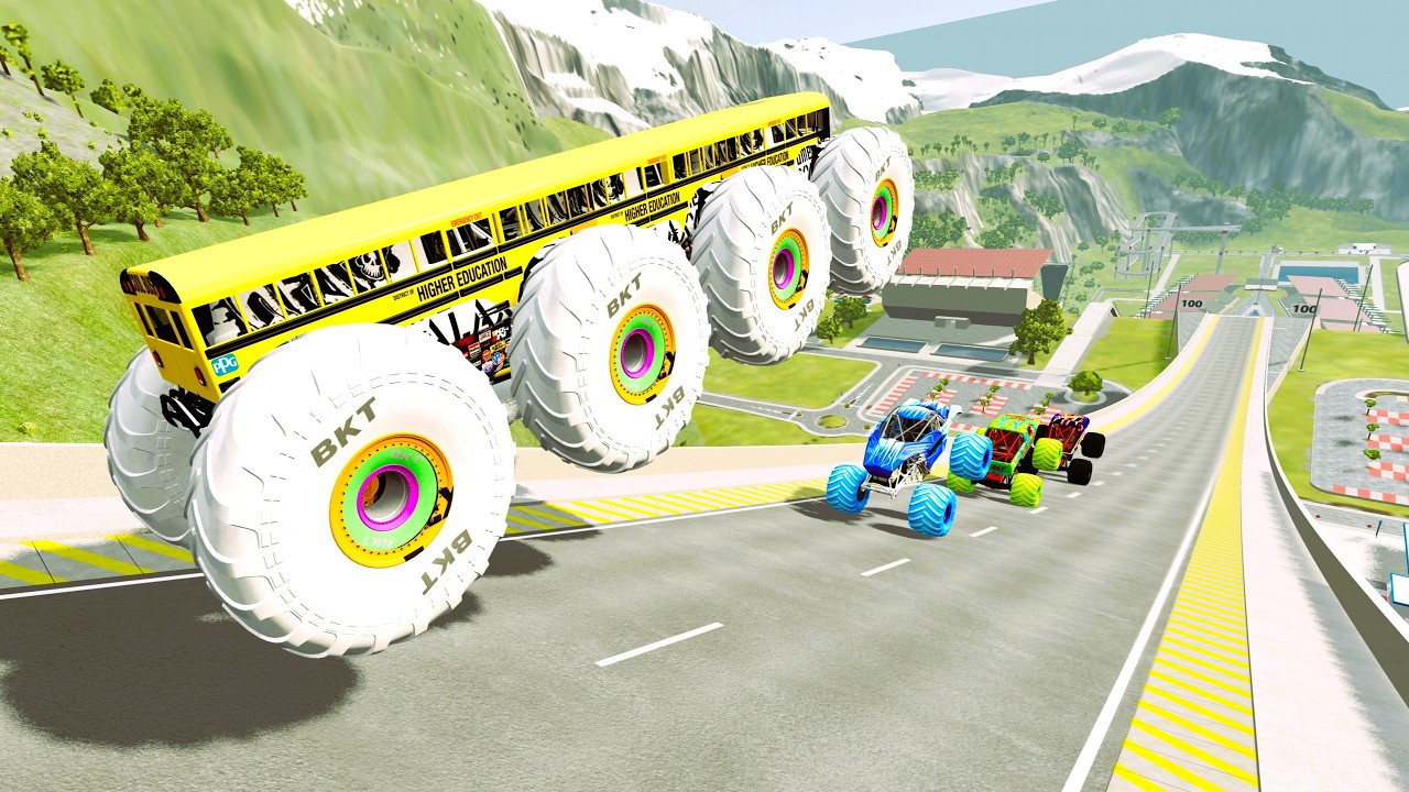 Epic #12    High Speed monster trucks jumps Small & Big   | Vehicles Monster Car