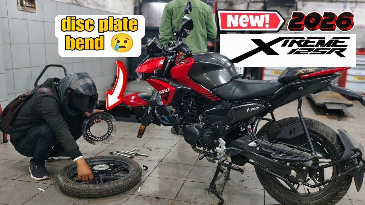 Fixed Big problem in 2026 Hero Xtreme 125R.| Front Disk plate bend 😢.| Went to Hero Service center||