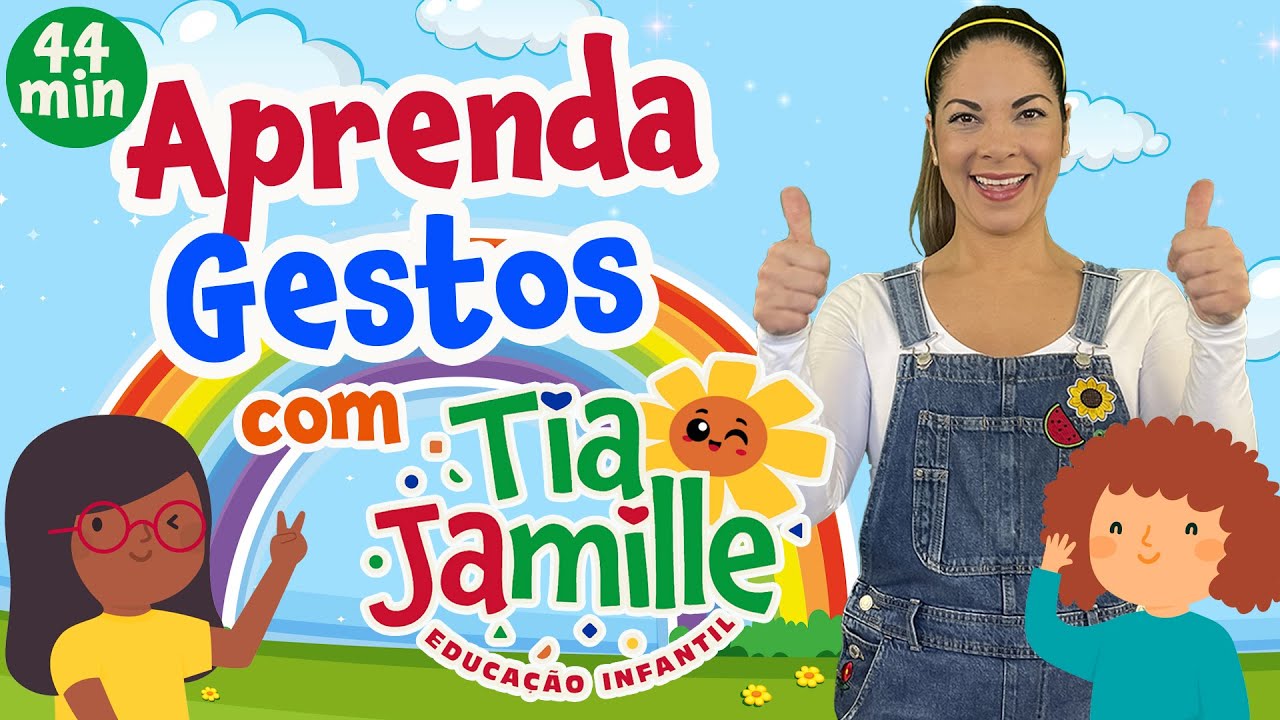 Gestos com Tia Jamille - Educação Infantil - Vídeo Educativo - Música Infantil - Aprenda Brincando
