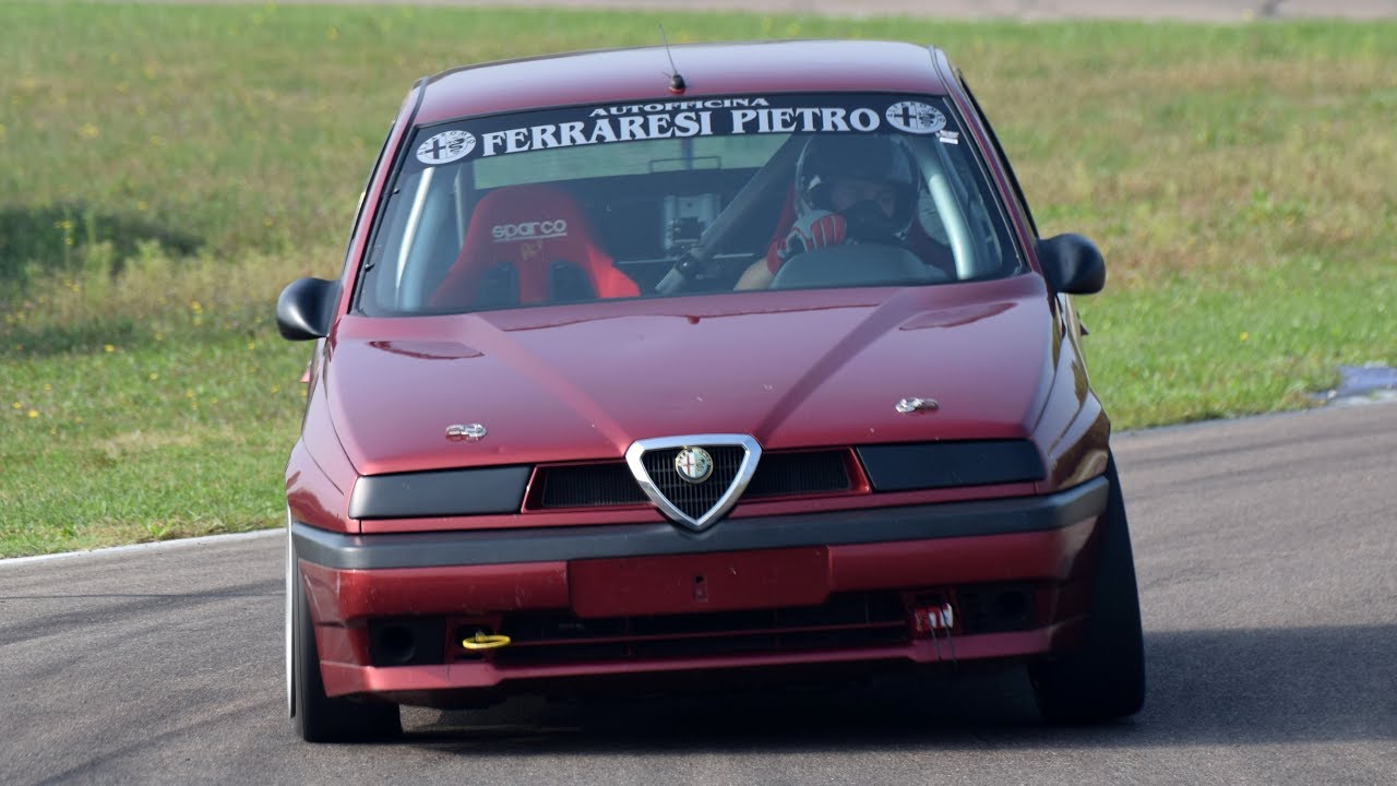 Alfa Romeo 155 2.0 16V Twin Spark - Sideways, on board & pure engine sound on track