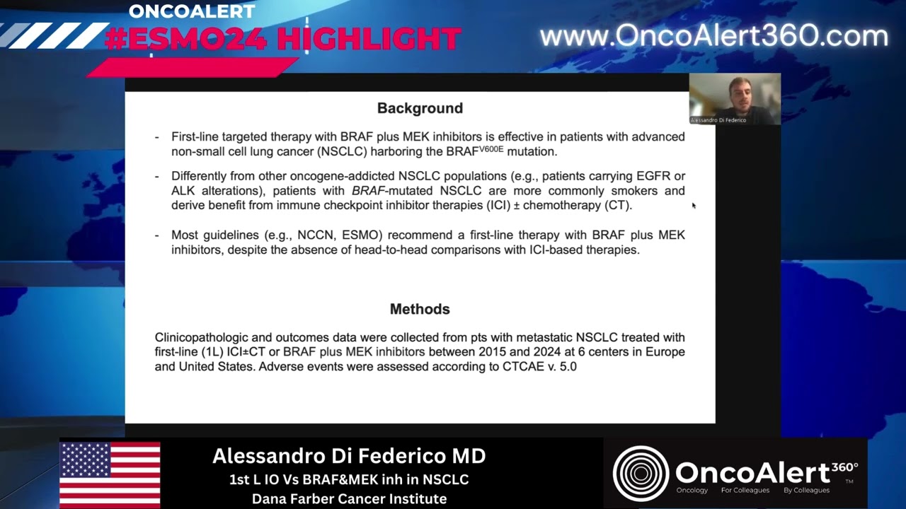 1st line Immunotherapy Vs BRAF & MEK inh in BRAF V600E mutant MetNSCLC (Alessandro Di Federico)