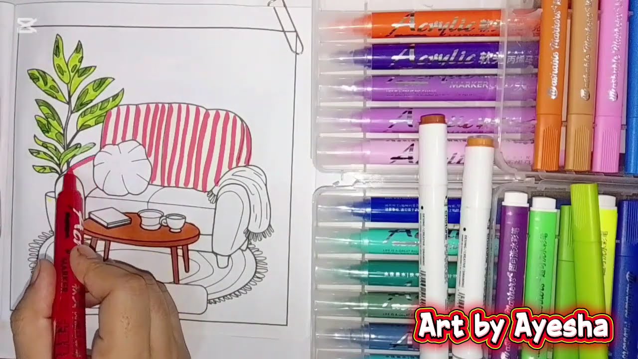 How to use acrylic marker's (beginners Tips)+Relaxing Demo @ZeeUnwindArt 