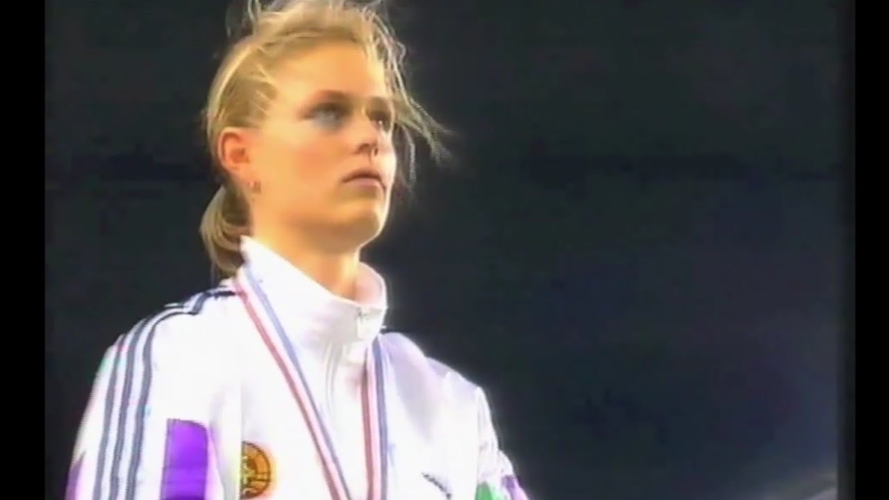 Medal Ceremony Katrin Krabbe 1990 Anthem of East Germany DDR Hymne
