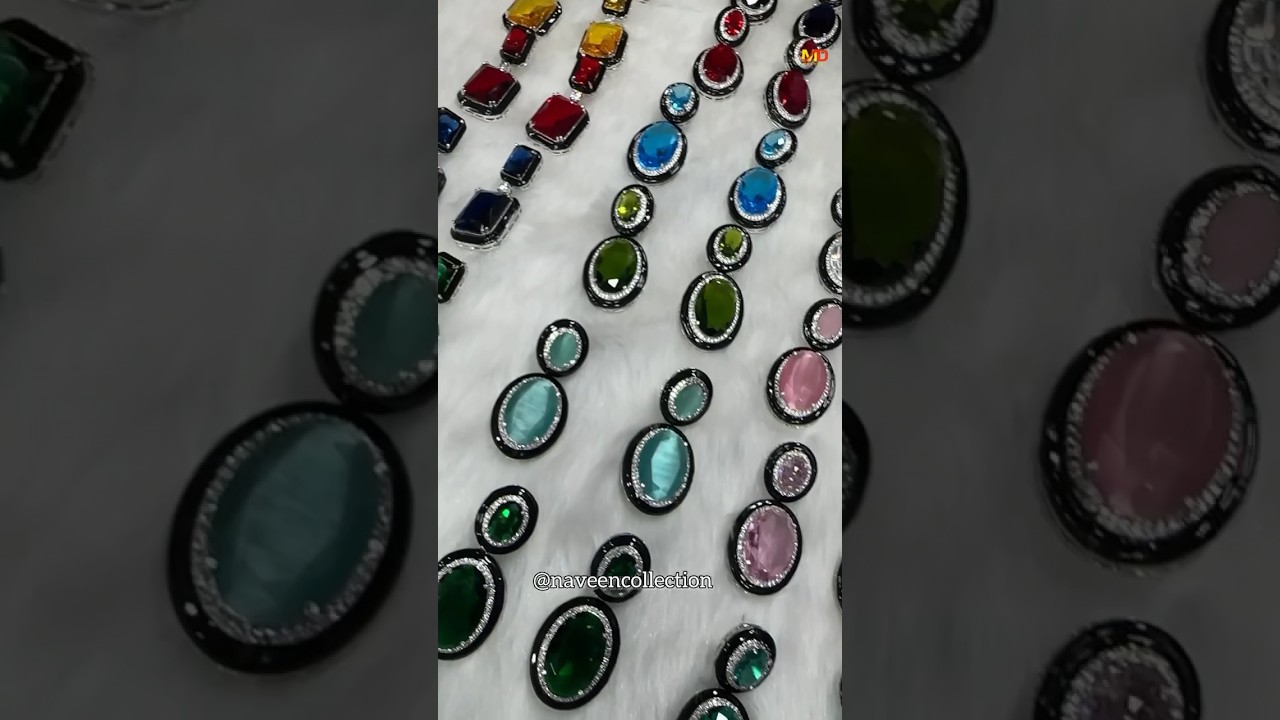 Glass Stone Italian Meenakari Earrings Collection #jewellery #earrings #wholesale #mdvlogs