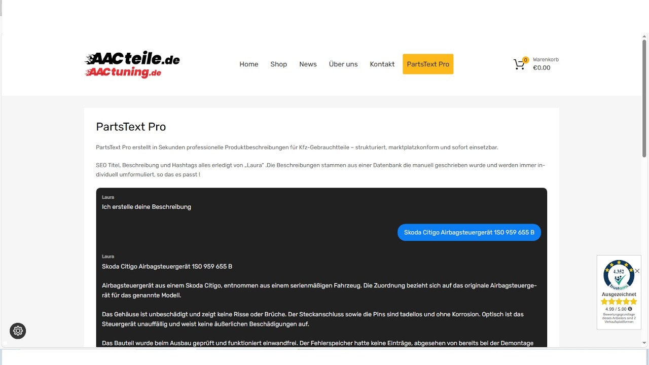 Mit solchen Beschreibungen gibts nur Kopfschmerzen ##kfzteile #ecommerce #handel #gebrauchtteile