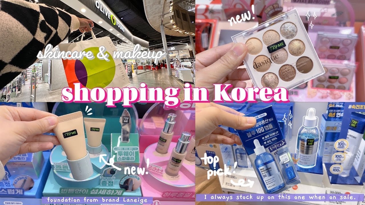 shopping in Korea vlog 🇰🇷 skincare & makeuphaul at oliveyoung 💕 how to get lots of free samples!