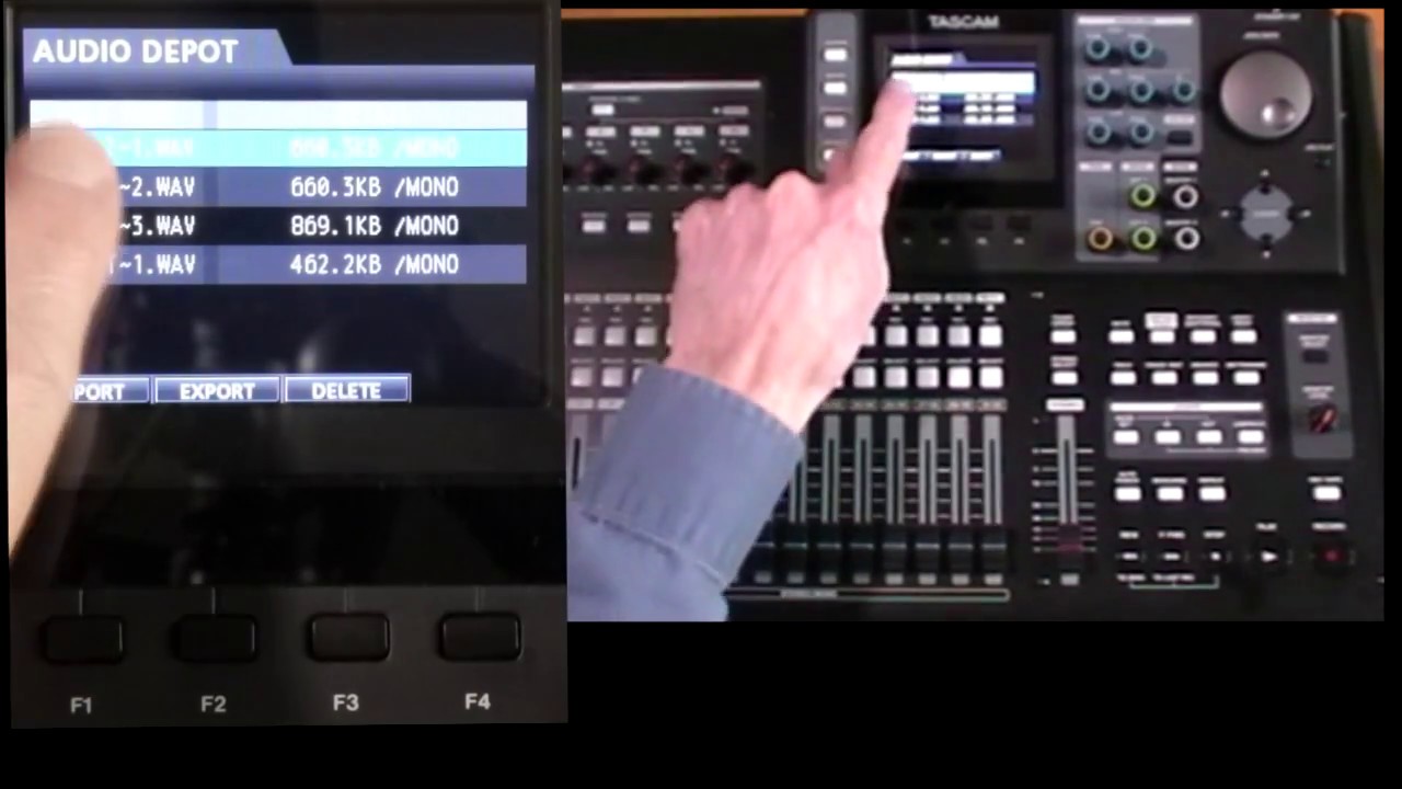 Учебное пособие по Tascam DP24/32SD 8D: Экспорт и импорт