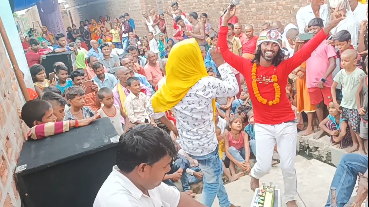 पूरी गली छत लगा जाम | दोनो भाई #ढुनमुन राजा रसिया #अम्बर_ऑशिक का प्रोग्राम नाच देखने के लिए ।#गोदनवा
