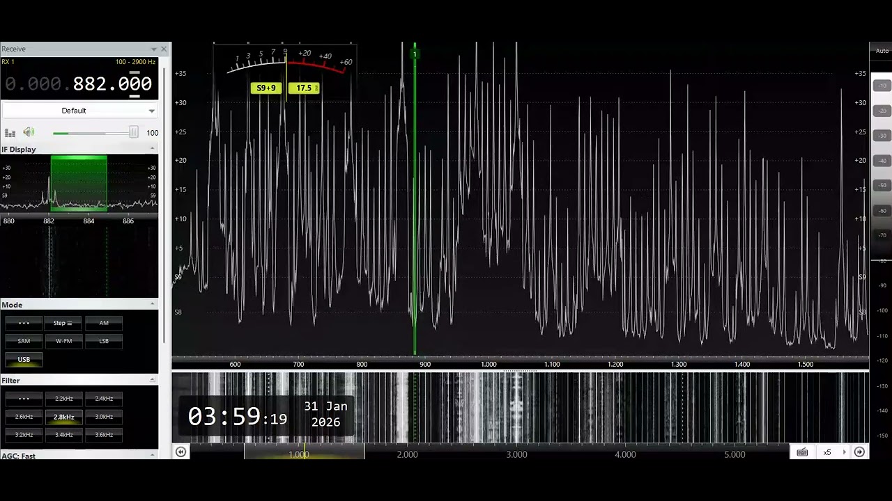 DWIZ-Pasig City (Philippines) 882kHz 1/30/26 19:56~UTC - Canned ID & National Anthem