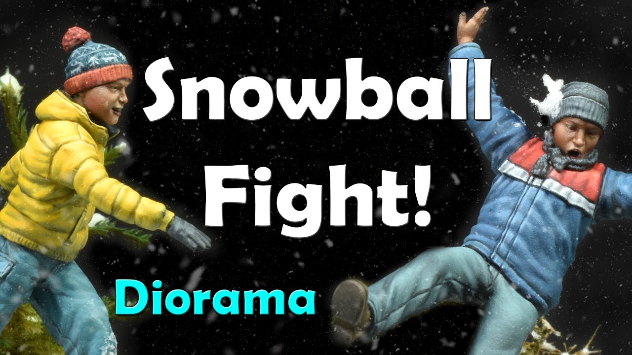 Snowball Fight! Winter diorama tutorial 1:35 scale