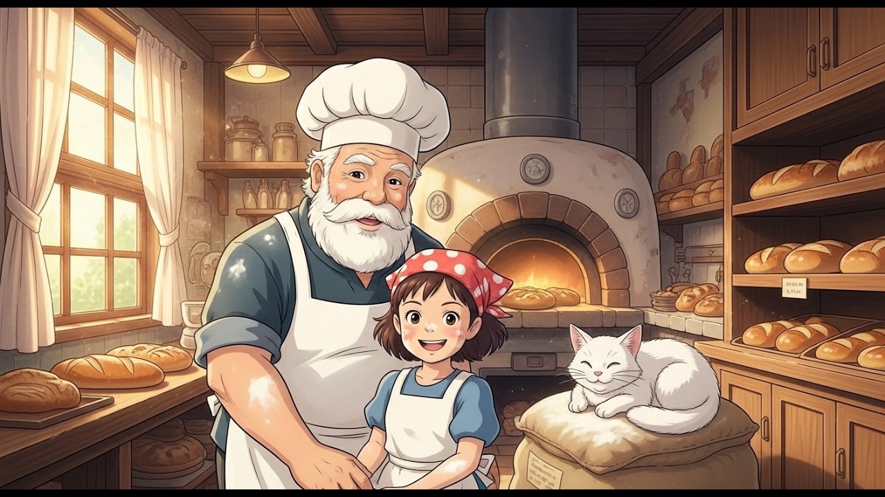 Cozy Bakery Ambience & Fresh Bread 🥐[Ghibli Style] [4K]