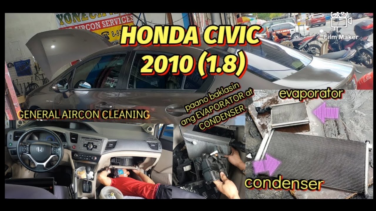 HONDA CIVIC 2010,AIRCON CLEANING,PULLDOWN EVAPORATOR AND CONDENSER/BENYONECH WORKS