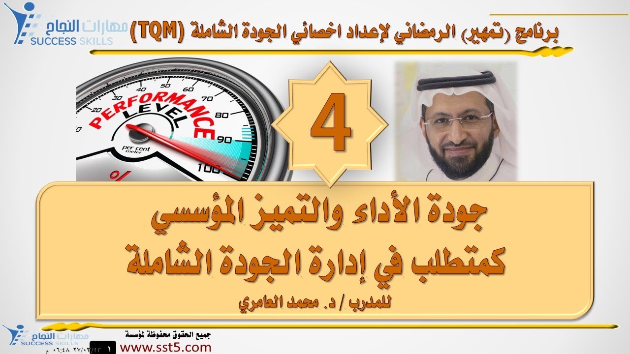 جودة الأداء والتميز المؤسسي كمتطلب في إدارة الجودة الشاملة مع د. محمد العامري