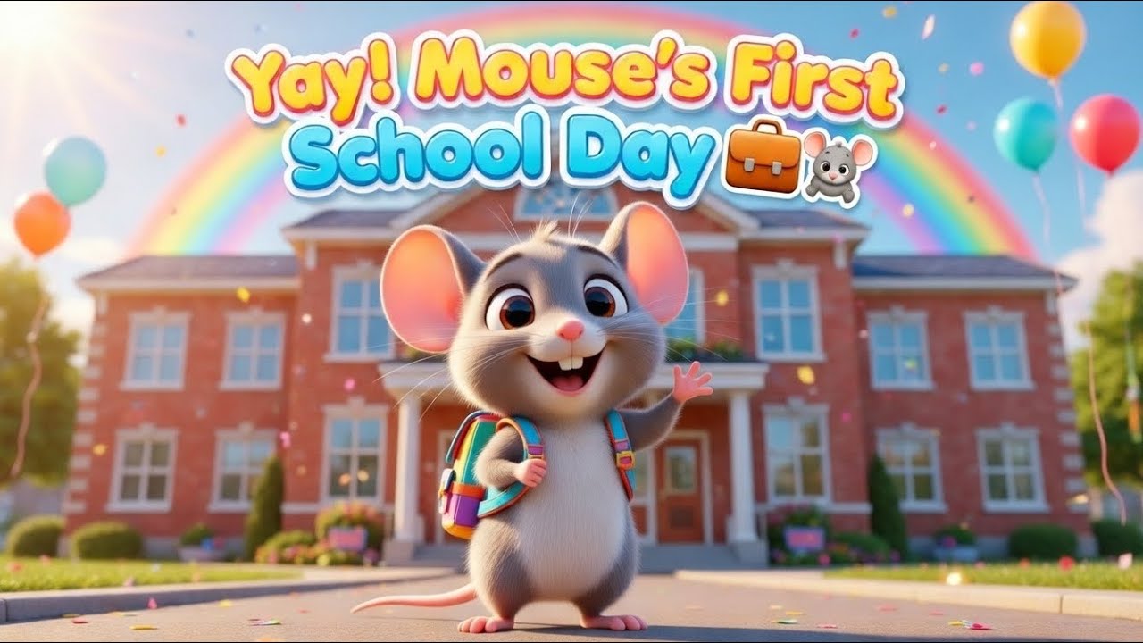 Yay! Mouse’s First School Day 🐭 Kids Rhyme