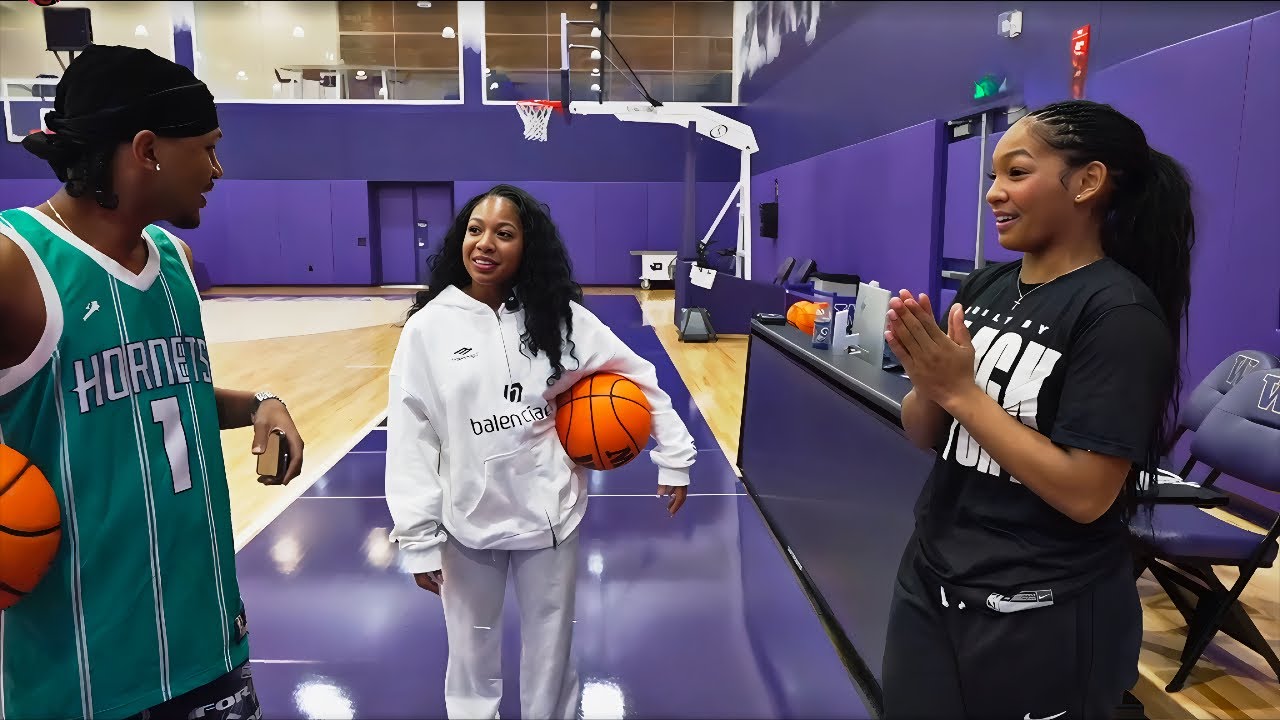 MEL MEL AND BROOKLYN FROST TRIES 1V1ing D1 BASKETBALL PLAYER *HILARIOUS*