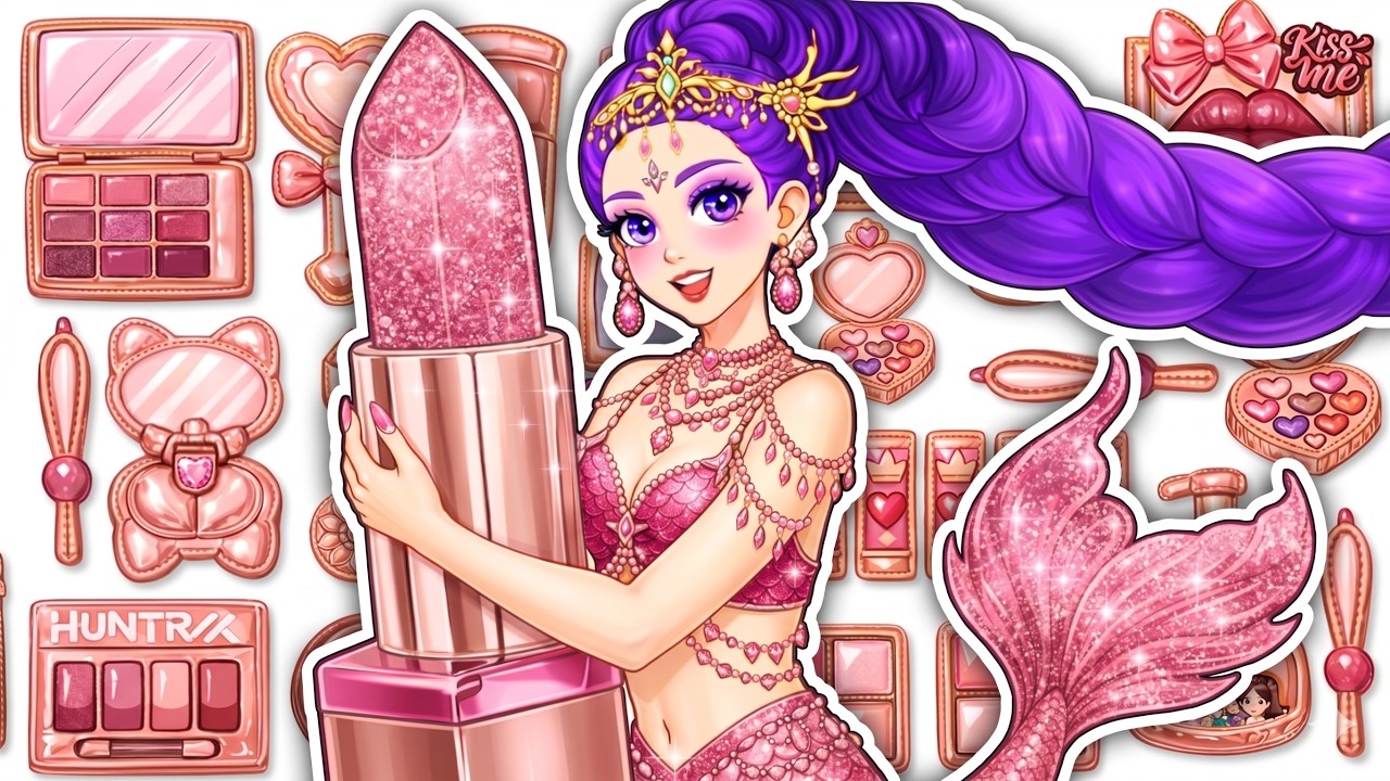 Pink Rumi Colorful Fashion Glow Up Skincare + Makeup 💄KPOP DEMON HUNTERS Couple Rumi x Jinu