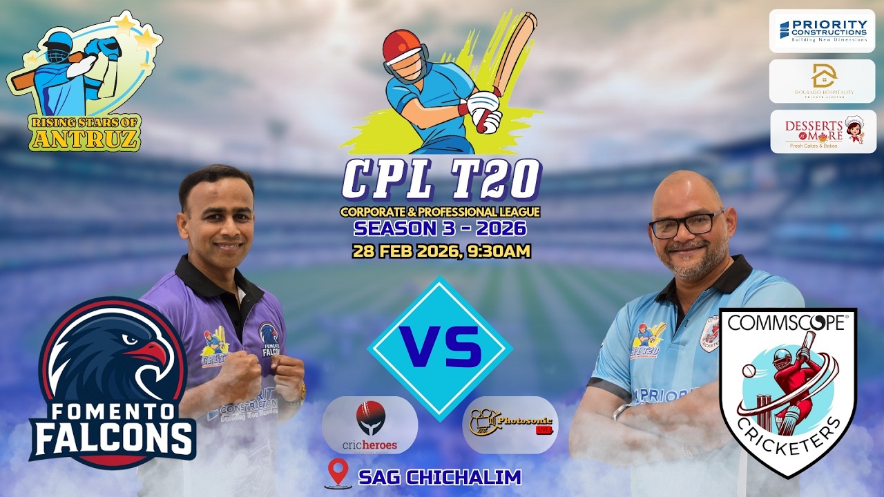 LIVE | CPL T20 2026 | FAMENTO FALCONS VS COMMSCOPE CRICKETERS | 28/25/2026