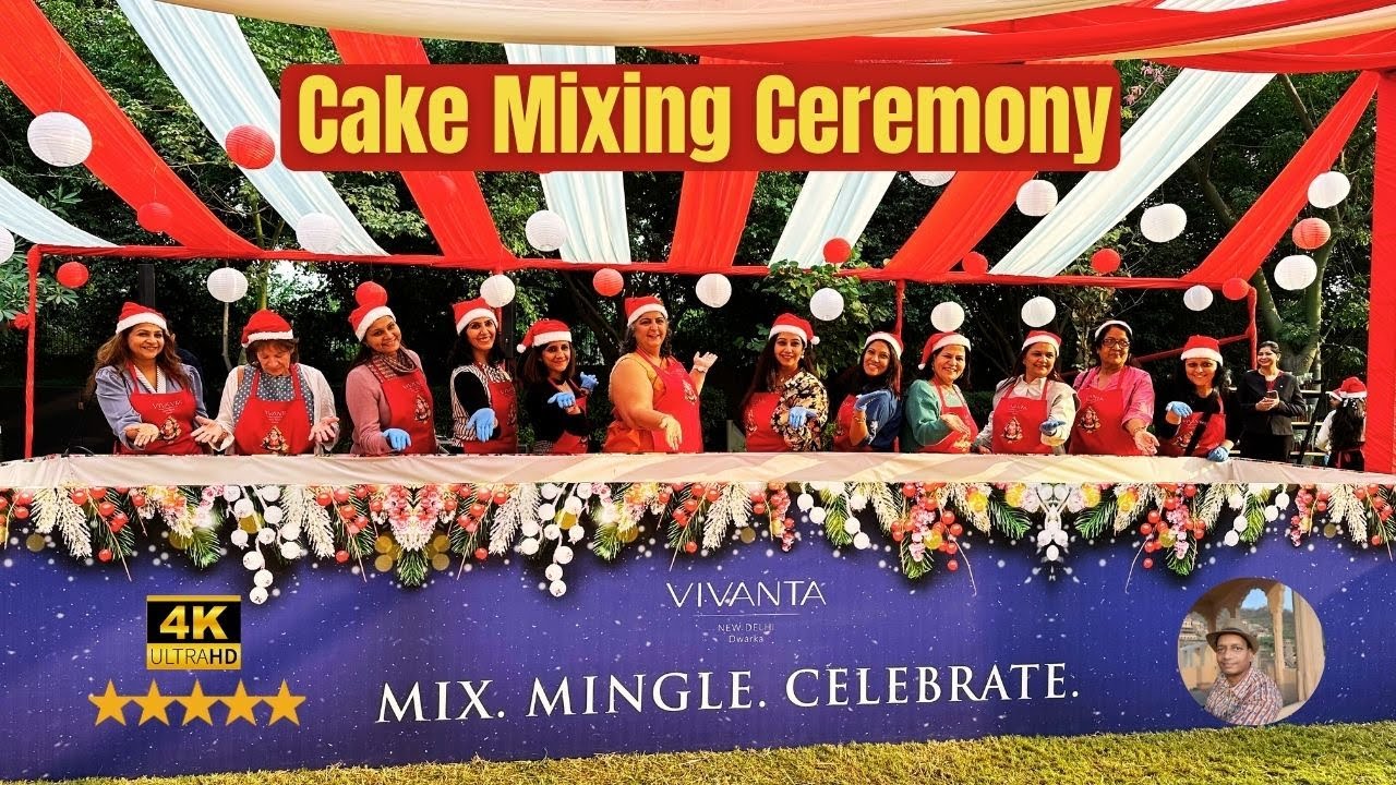 Церемония приготовления рождественского торта, отель VIVANTA, Нью-Дели | #cakemixingceremony #viv...