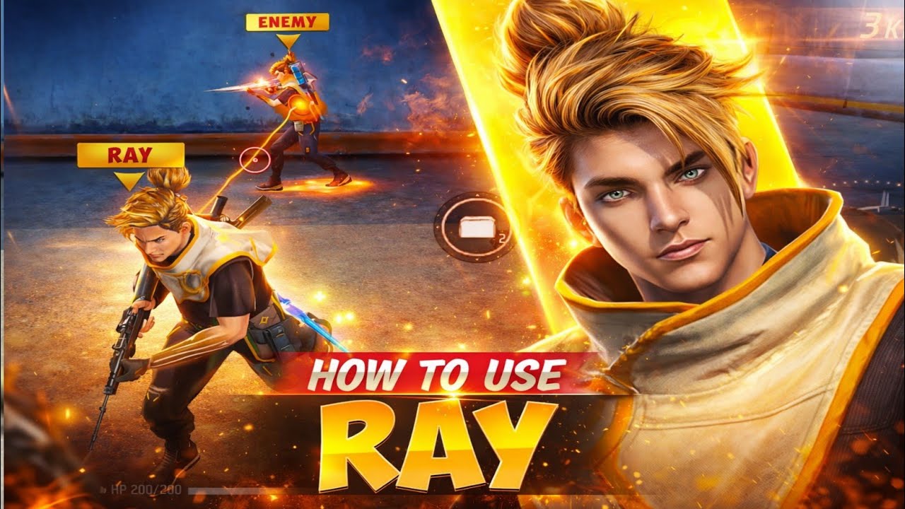 How to use new RAY character😱 || Free fire Newcharacter ☠️Ability Full details#kknff#video#b2k 