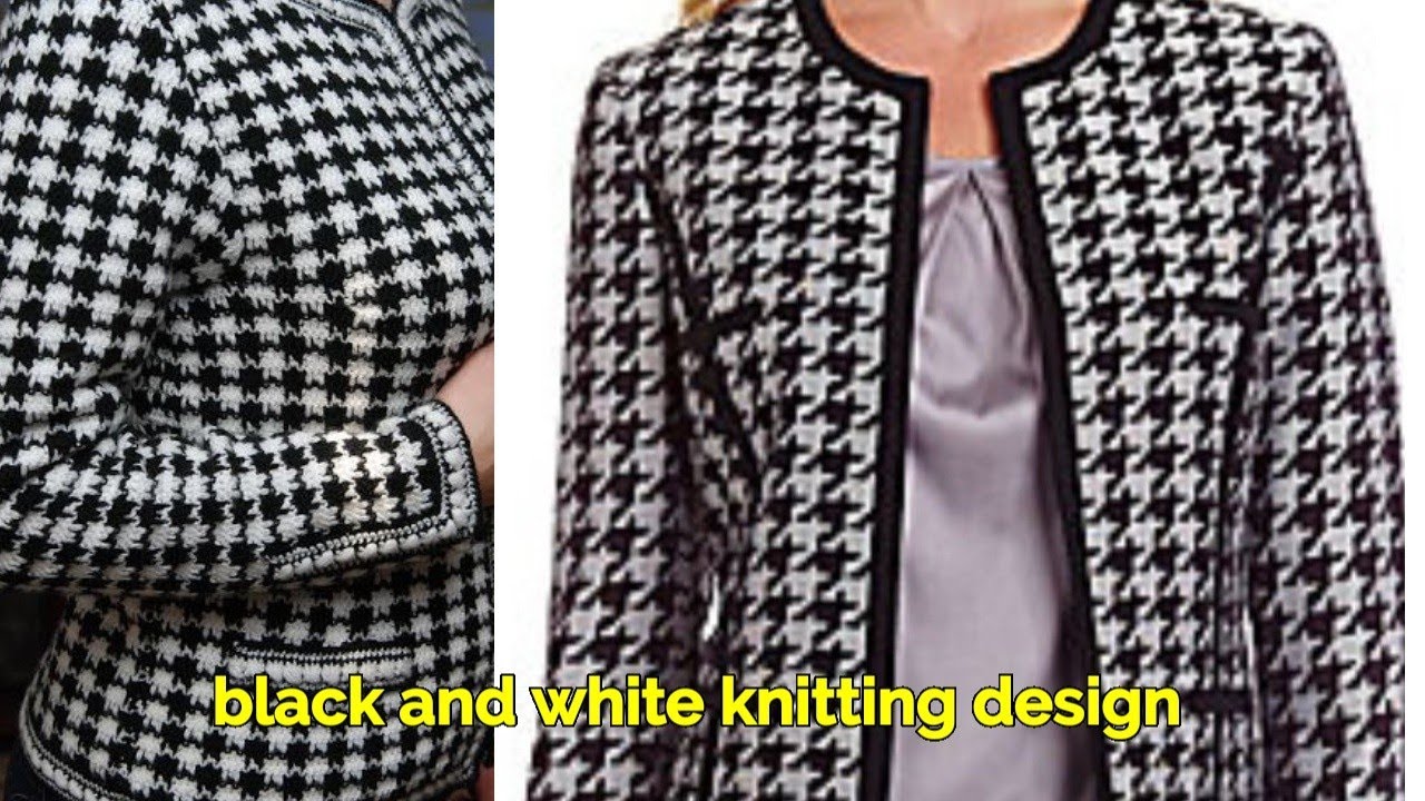 Two colours knitting designs black ⚫ and white ⚪ sweater 🧥coat, jacket, blouse, baby sweater