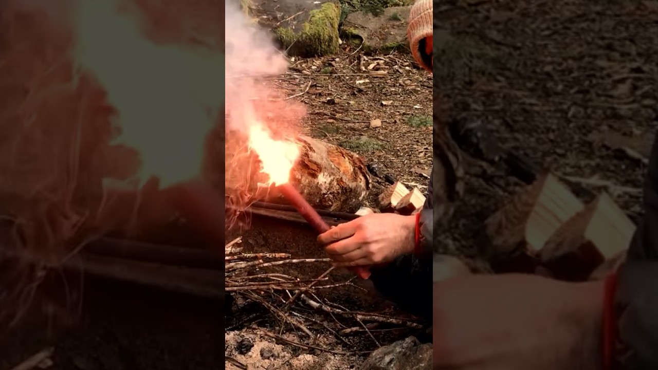 Emergency Road Flare Fire