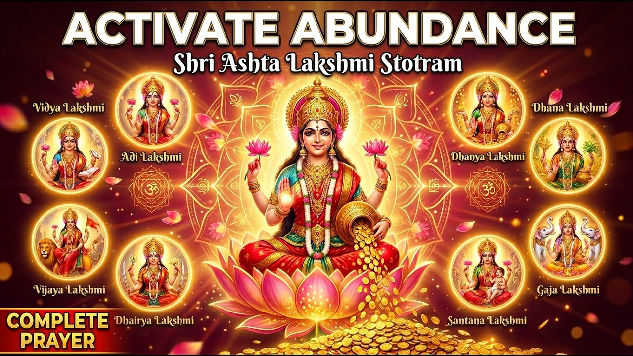 🪷 Shri Ashta Lakshmi Stotram 🪷 Divine Mantra for Wealth, Blessings #ashtalakshmistotram #lakshmipuja