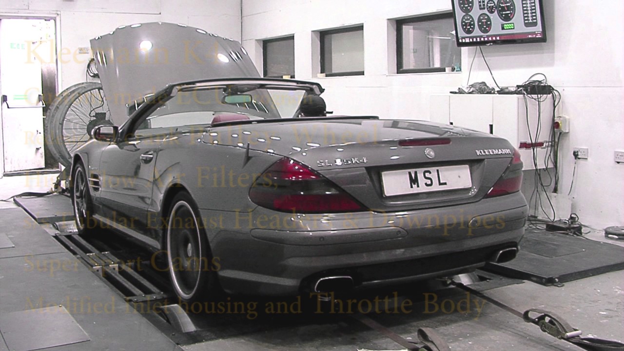 Mercedes SL-55  Kleeman K4 rolling road at MSL -shortclip