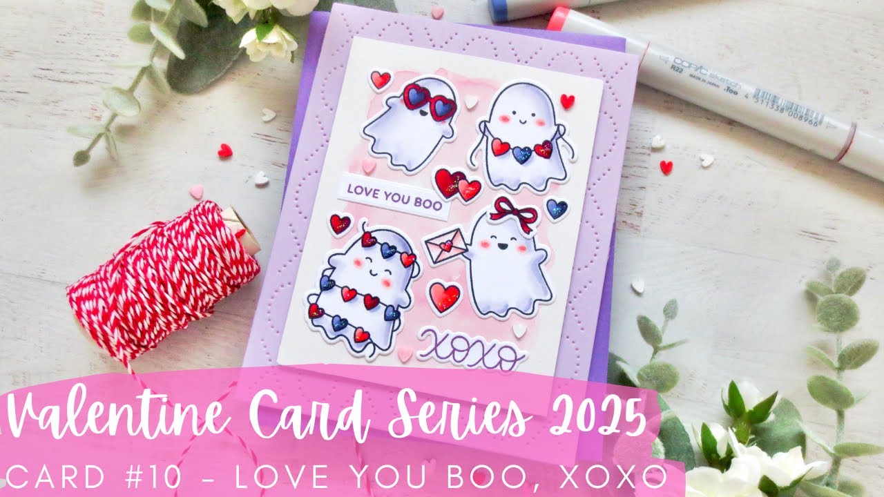 Valentine Card Series 2025 #10 | Pretty Pink Posh NEW RELEASE | Copic Coloring and a Watercolor Wash