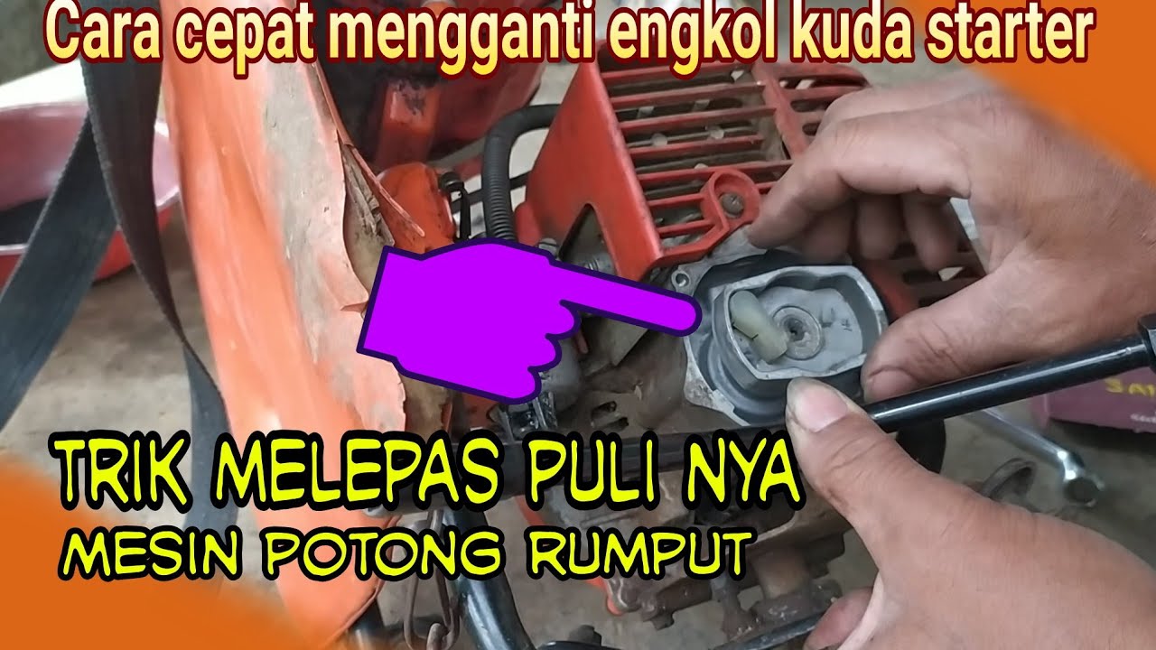 cara Tepat mengganti kuda engkol starter mesin potong rumput