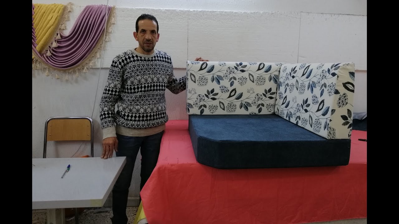 كيفية خياطة ظهر جراية للركن how to sew a corner mattress back