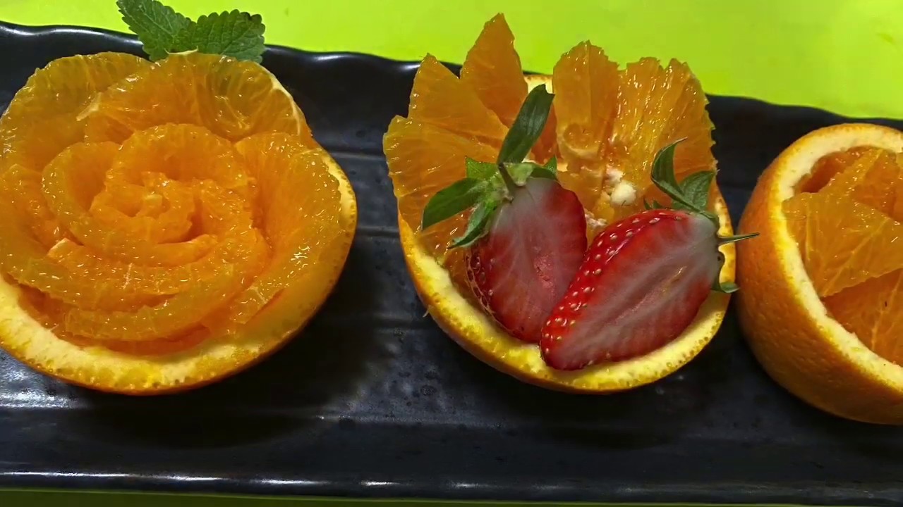 Orange  Flower  The Art Of Fruit 　 Vegetable Carving　便利なフルーツカット　オレンジ薔薇　オレンジフラワー