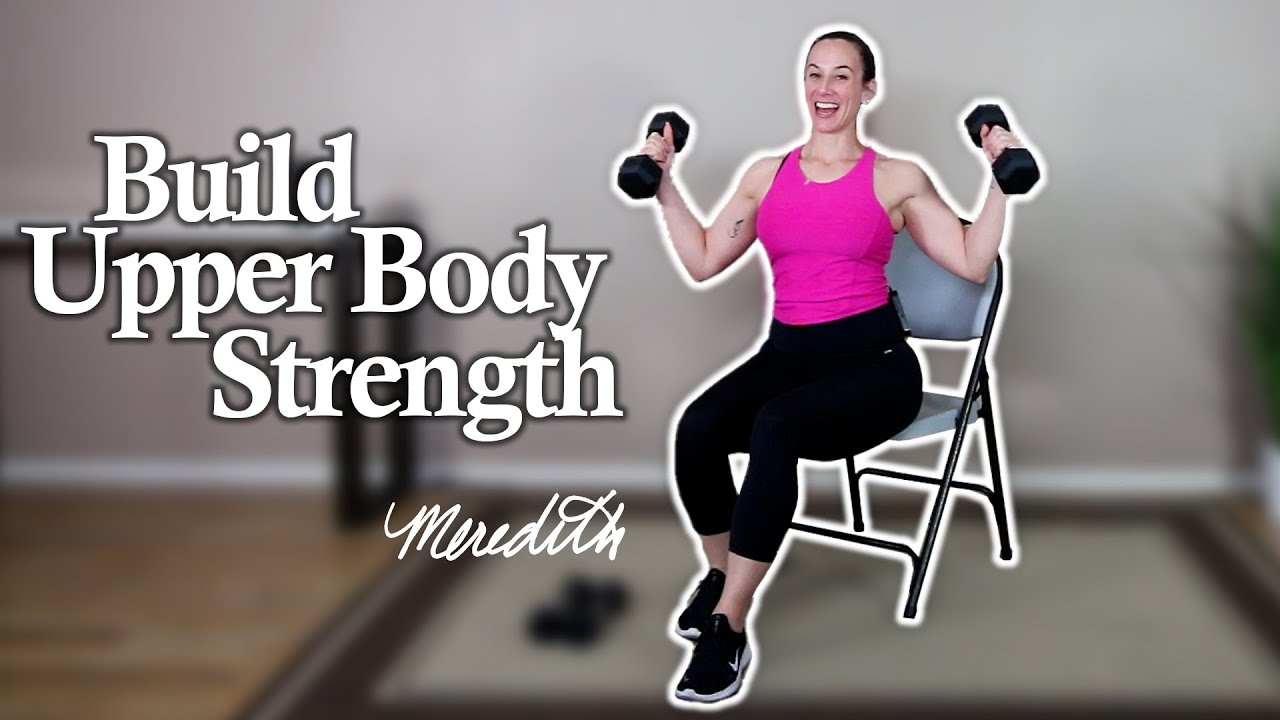 Senior Fitness - Upper Body and Core Seated Workout with Dumbbells | Intermediate Level | 32 Min