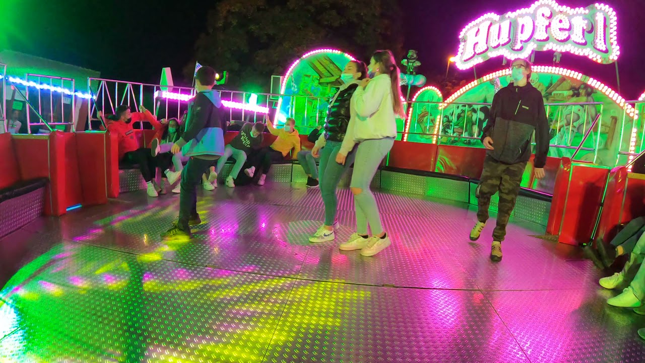 Memminger Herbstmarkt(Jahrmarkt) 2021 Hupferl (Onride) Nacht 4K