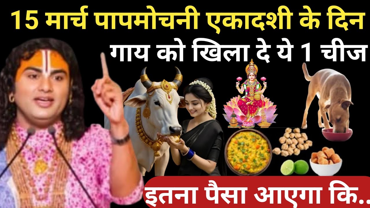 15 मार्च पापमोचनी एकादशी के दिन गाय को खिला देना 1 गुप्त चीज़ गरीबी दूर होगा | Aniruddhacharya Ji