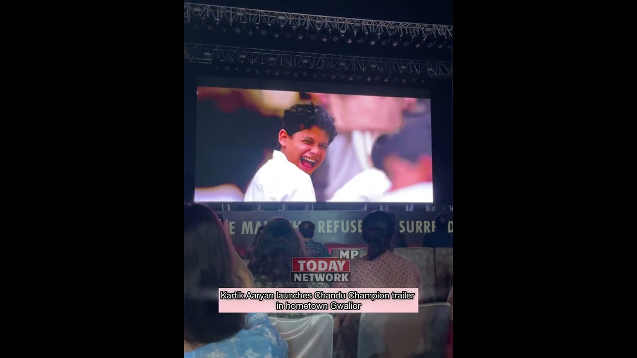 Kartik Aaryan launches Chandu Champion trailer in hometown Gwalior @kartikaaryan @kabirkhankk