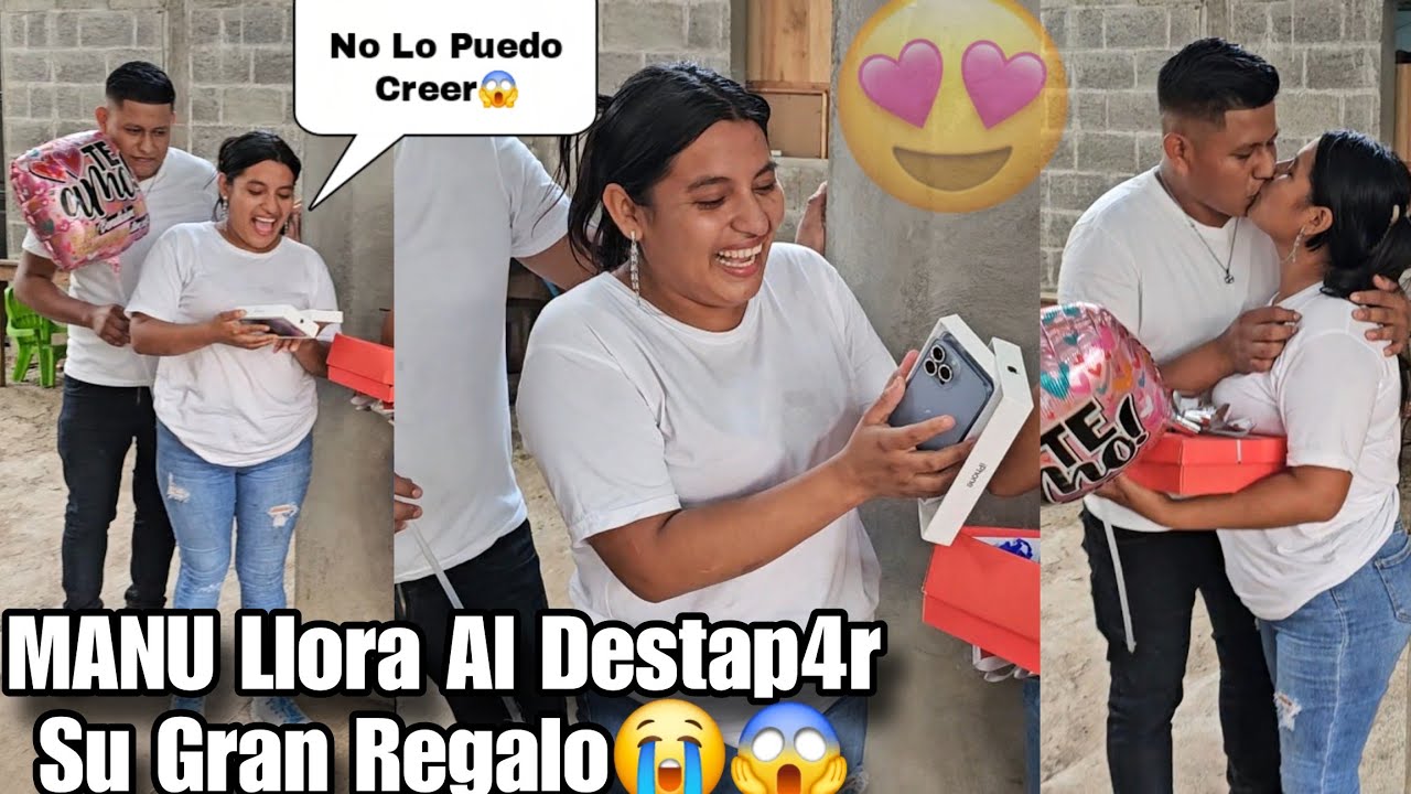 MANU Llora De Emoción Al Recibir Su Iphone Nuevo😭Con Un Gran B3s0 Agradece A YOVA😍No Se Lo Esperaba😱