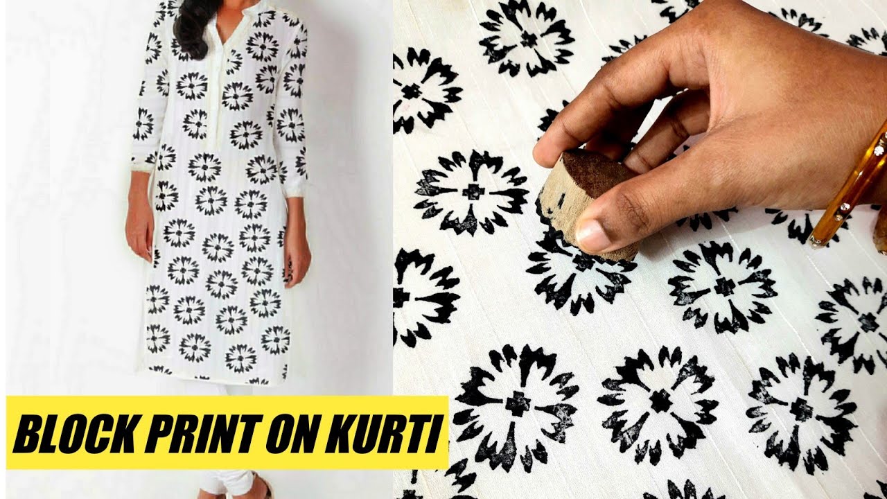 Block Print on Kurti | Suit Block Painting