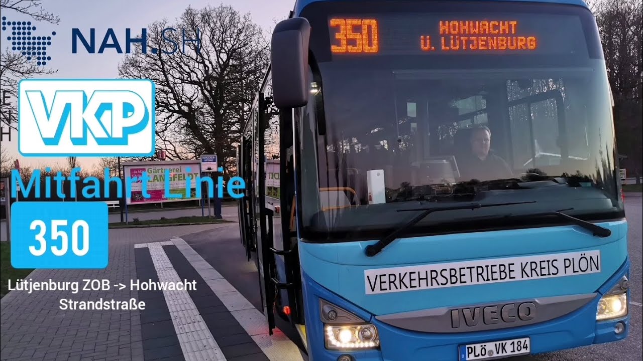Busmitfahrt auf der Linie 350 von Lütjenburg ZOB bis Hohwacht im IVECO Crossway LE