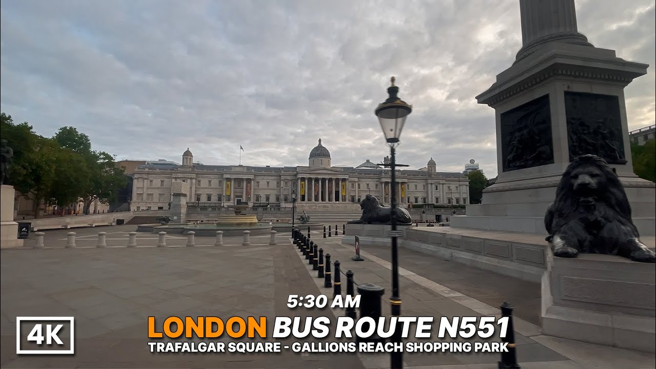 London Streets at 5:30 AM| N551 Night Bus Ride from Central London to East London (4K Upper Deck)