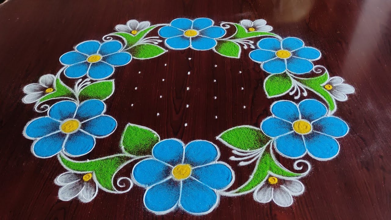 Navaratri special rangoli (11×6) dot's...