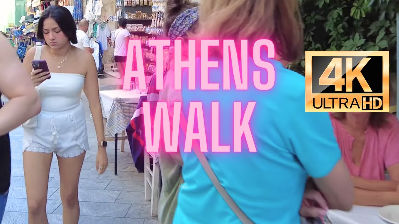 Athens , Greece - Summer Walking Tour  - 4K 60FPS