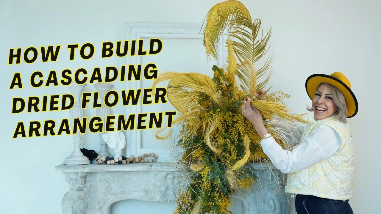 How to build a cascading dried flower arrangement
