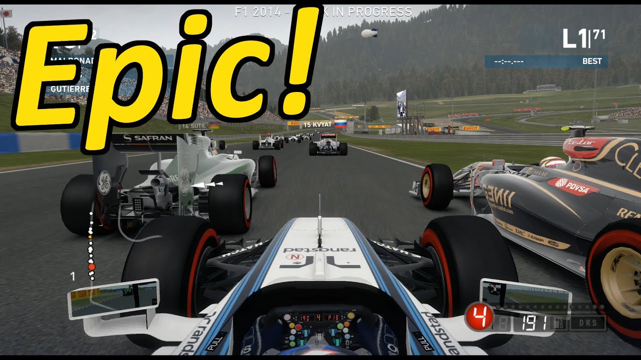 F1 2014 Gameplay Austria 100% Race - Wet/Dry Conditions