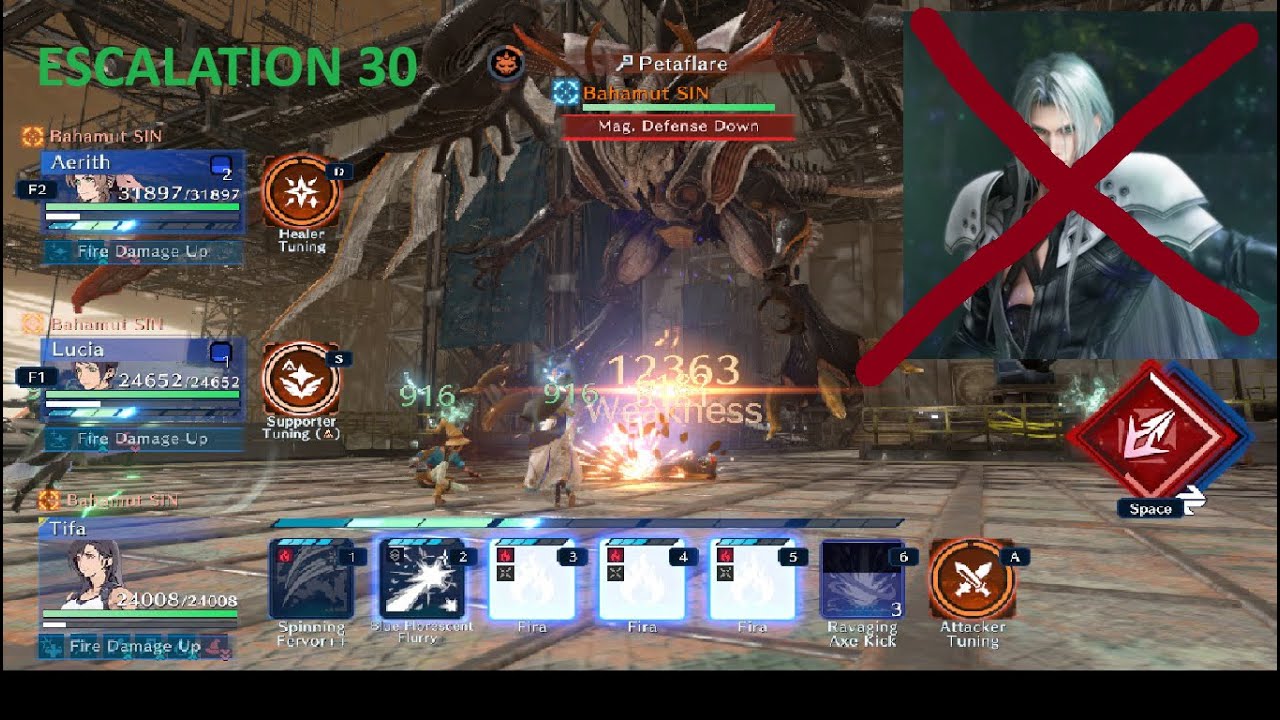Bahamut SIN Escalation 30 - No Sephiroth - FFVII Ever Crisis