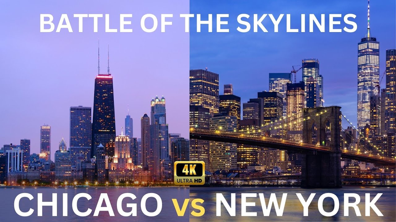 Chicago vs. New York Skylines in 4k Ultra HD: The Great Skyline Debate!