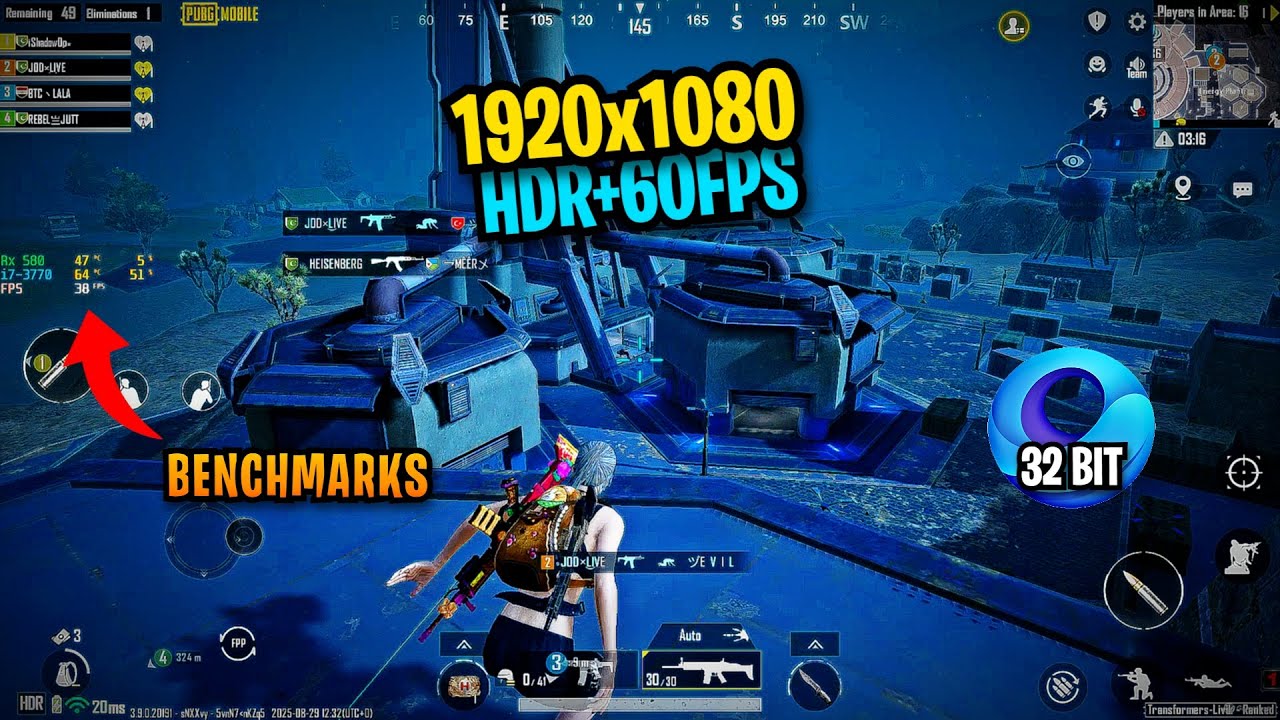 PUBG MOBILE HDR + 60FPS | Gameloop Emulator Gameplay | RX 580 Performance Benchmark