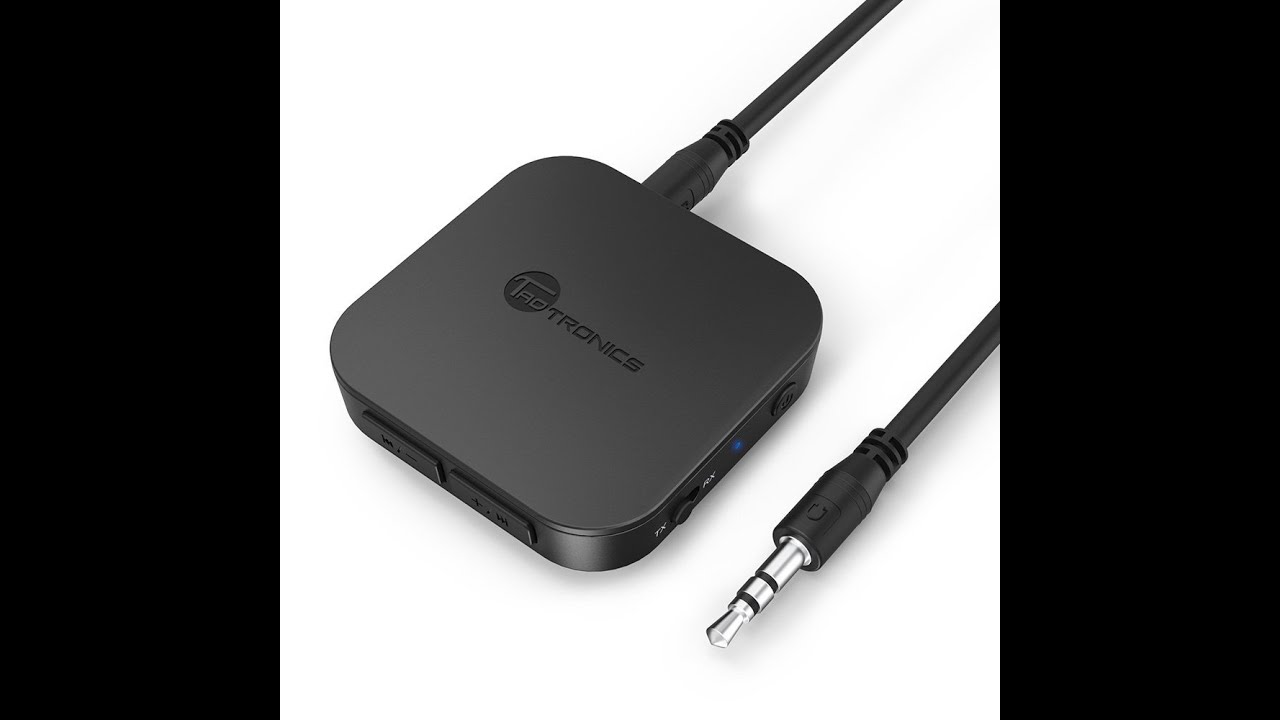 TaoTronics 2-In-1 Wireless 3.5mm Audio Adapter (aptX Low Latency, Pair 2 At Once, For Home / Car Sou