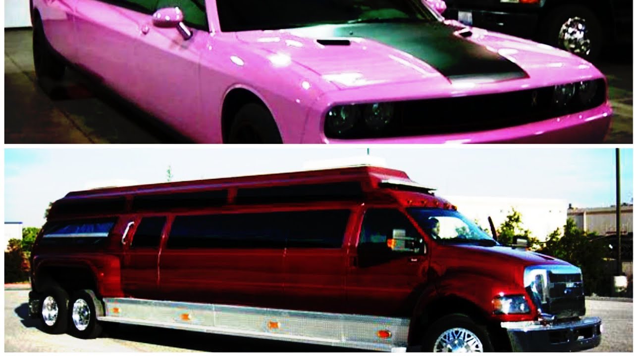 Most luxurious limousine 😱|dodge Challenger|ford super duty f550|GMC pink