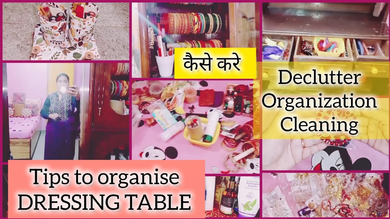 TIPS to ORGANISE DRESSING TABLE/DECLUTTER/CLEANING/RESETTING VANITY DESK TOUR समान कैसे करेorganize 